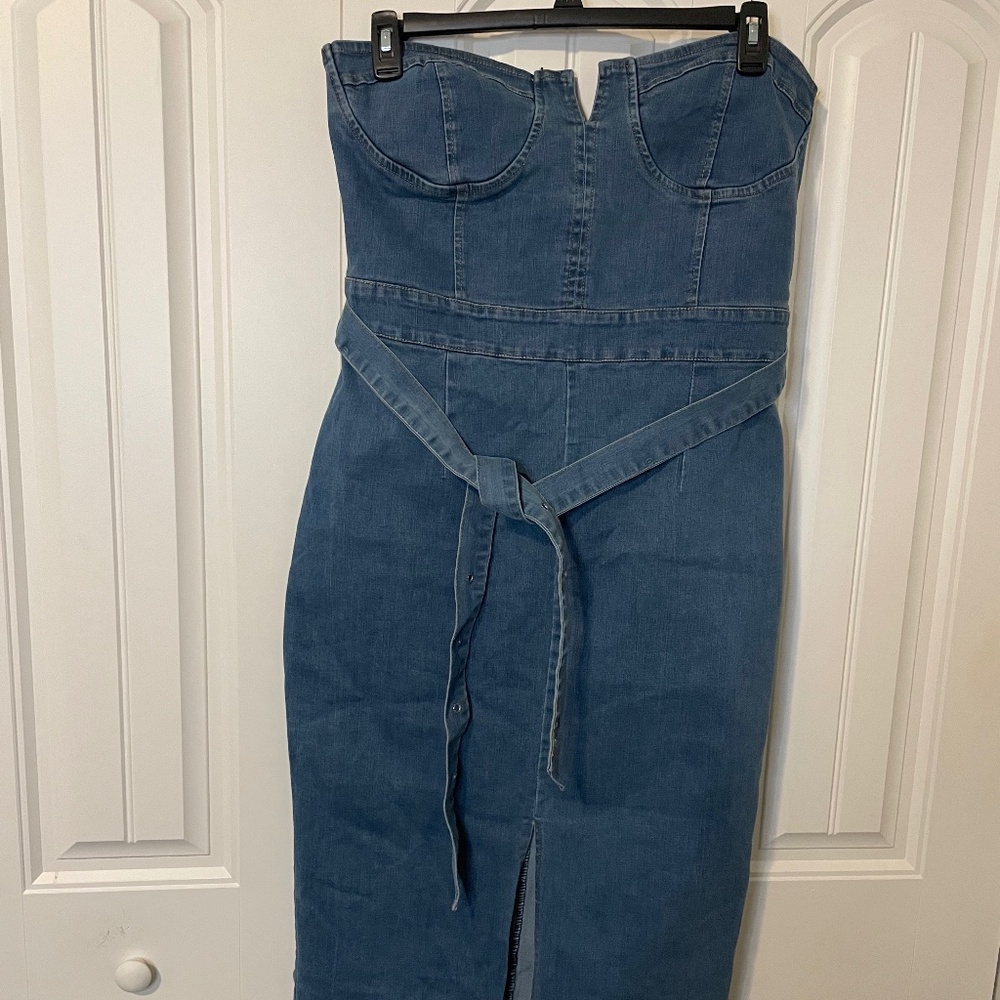 Strapless Jean dress